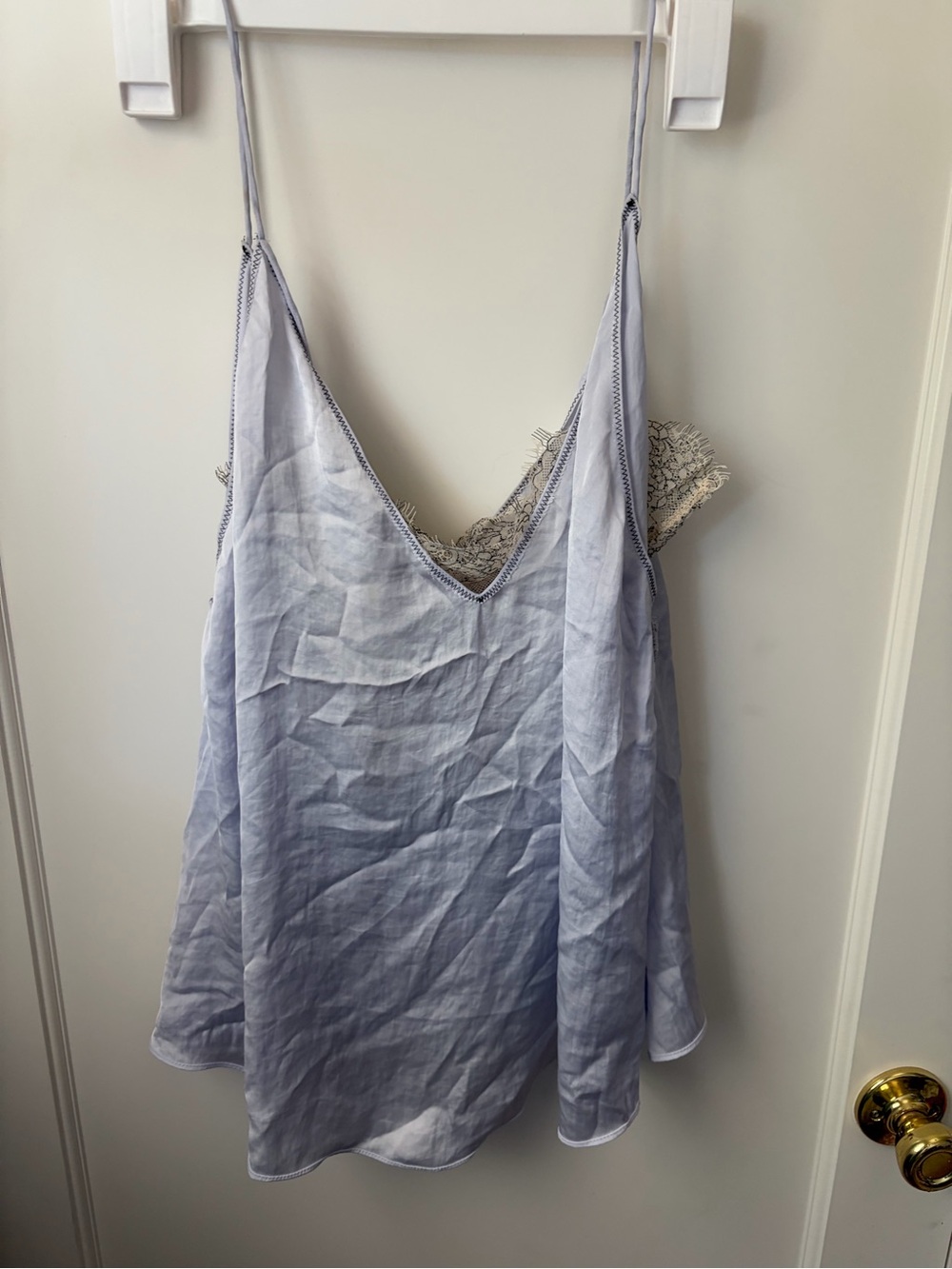 Free People Light Lavender Lace-Trim Camisole Tank